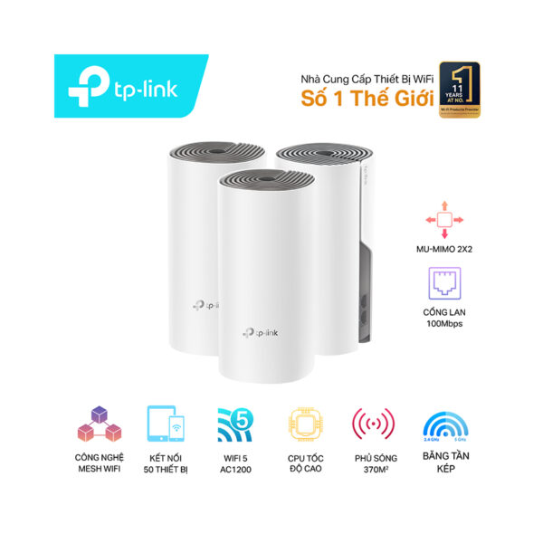 Bộ phát wifi mesh TP-Link Deco E4 (3-Pack)