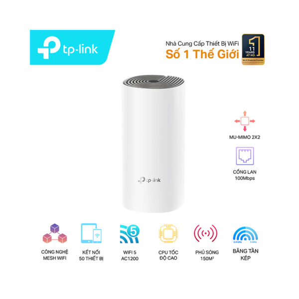 Bộ phát wifi mesh TP-Link Deco E4 (1 Pack) Wireless AC1200