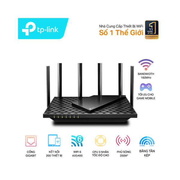 Bộ phát wifi TP-Link Archer AX73 (Wi-Fi 6 Gigabit Băng Tần Kép AX5400)