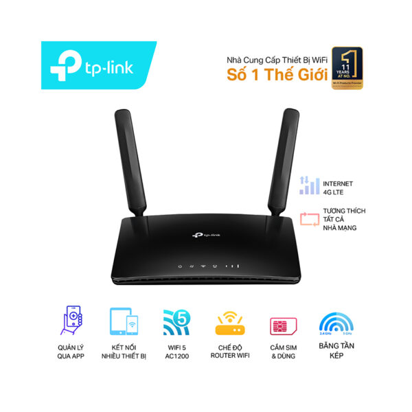 Bộ phát wifi 4G TP-Link Archer MR400 AC1200