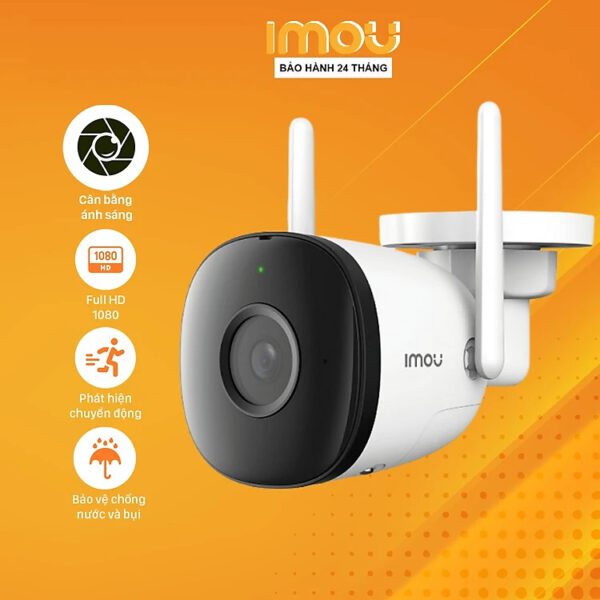 Camera thân trụ IP IMOU IPC-F22P/ Phát hiện con người/ có Míc/ Wifi/ Chống chịu nắng mưa