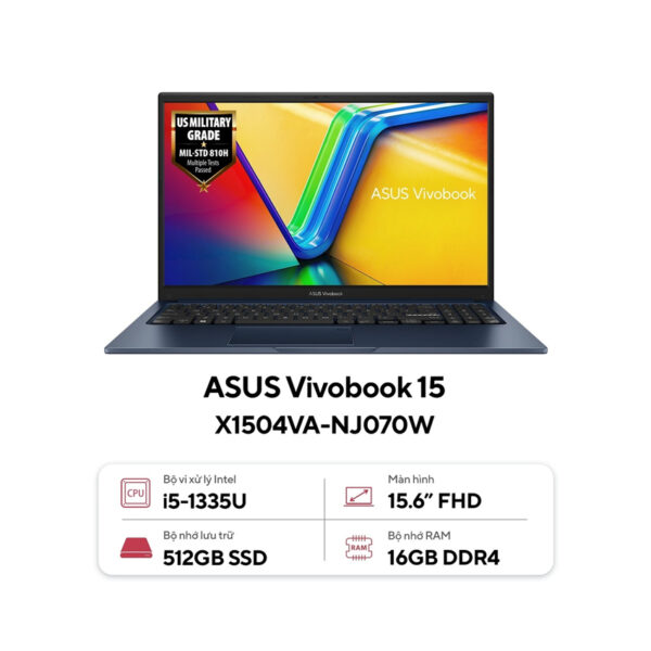 Laptop Asus VivoBook X1504VA-NJ070W (i5 1335U/16GB RAM/512GB SSD/15.6 FHD/Win11/Xanh)