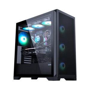 Vỏ Case SAMA 4502 Black (ATX/Mid Tower/Màu Đen/Kèm sẵn 3 Fan ARGB)