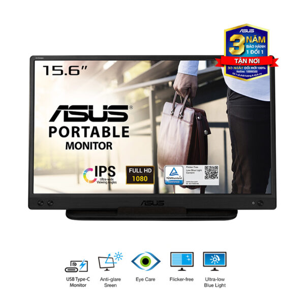 Màn hình di động Asus ZenScreen MB166C (15.6 inch/FHD/IPS/60Hz/5ms/USB-C)