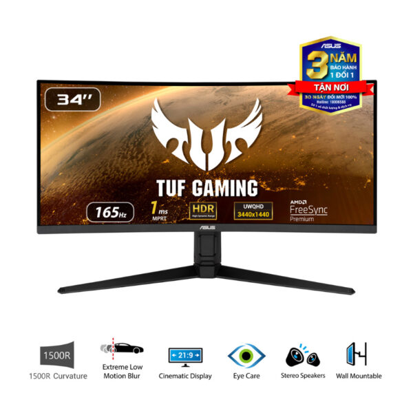 Màn hình Gaming ASUS TUF VG34VQL3A (34 inch/WQHD/VA/180Hz/1ms/Loa/Cong)