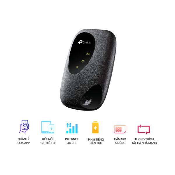 Bộ phát Wifi di động 4G TP-Link M7000 (4G LTE/ Ăng-ten ngầm/ Khe Sim 4G/ 10 User)