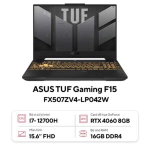 Laptop Asus Gaming TUF FX507ZV4-LP042W (i7 12700H/16GB RAM/512GB SSD/15.6 FHD 144hz/RTX4060 8GB/Win11/Xám)