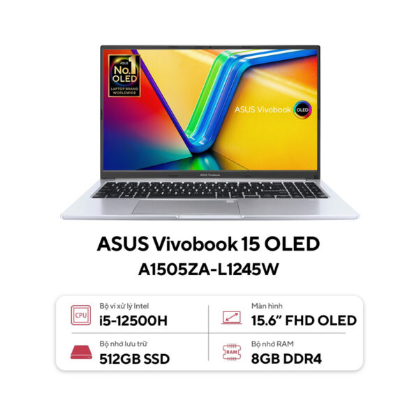 Laptop Asus VivoBook A1505ZA-L1245W (i5 12450H/8GB RAM/512GB SSD/15.6 Oled/Win11/Bạc)