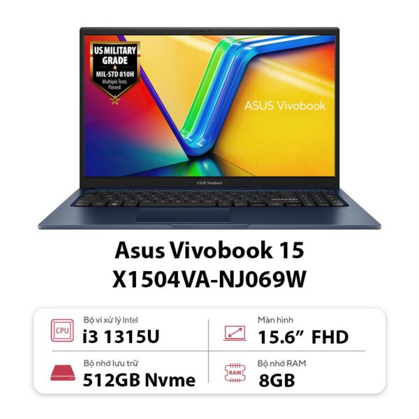 Laptop Asus X1504VA-NJ069W (i3 1315U/8GB RAM/512GB SSD/15.6 FHD/Win11/Bạc)