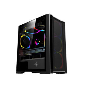 Vỏ case KENOO ESPORT M500 - 3F (M-ATX/Màu Đen/Kèm 3 fan RGB)