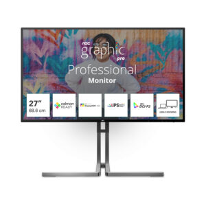 Màn hình AOC Graphic Pro U27U3CV/74 (27 Inch/UHD/NANO IPS/60Hz/4ms/Loa/RJ45/HDR400/USB-C 96W)