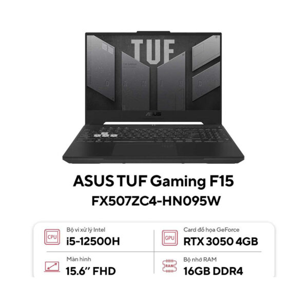 Laptop Asus Gaming TUF FX507ZC4-HN095W (Geforce RTX 3050 4GB/i5 12500H/16GB RAM/512GB SSD/15.6 FHD 144hz/Win11/Xám)