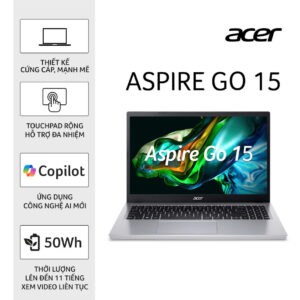 Laptop Acer Aspire Go AG15-31P-32U6 (NX.KMRSV.001) (i3 N305/8GB RAM/512GB SSD/15.6 inch FHD IPS/Win 11/Bạc)