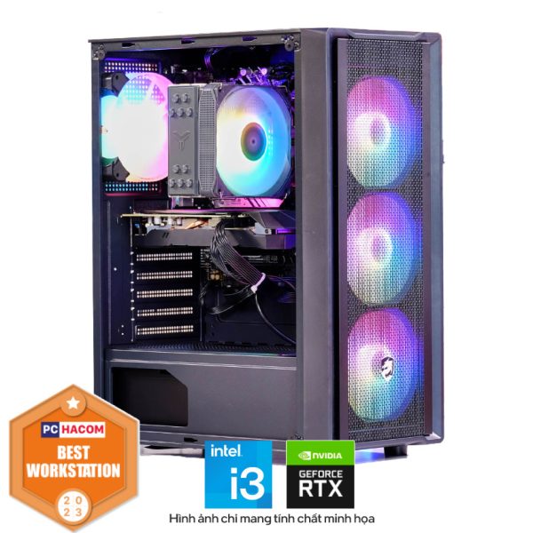 PC HACOM Designer D132 (i3-12100F/H610/8GB RAM/250GB SSD/RTX 3050/550W)