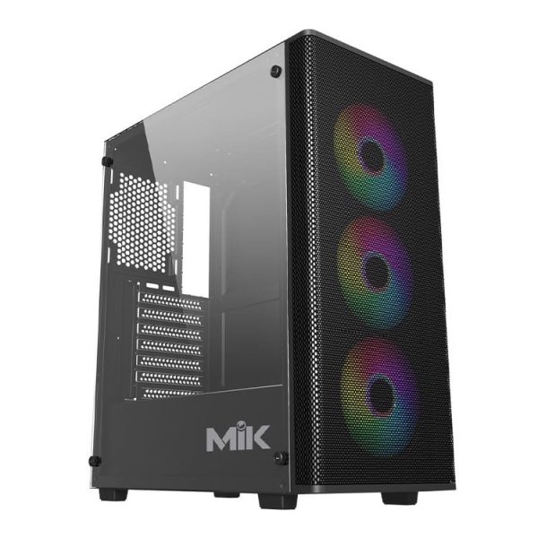 Vỏ Case MIK AION BLACK 3FA (ATX/Mid Tower/Màu Đen/3Fan ARGB)