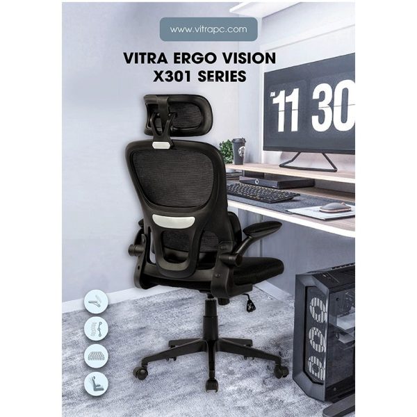 Ghế Công Thái Học VITRA ERGO VISION X301 Black (Hacom version)