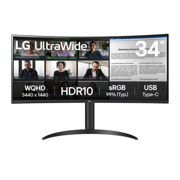 Màn Hình LG UltraWide 34WR55QK-B (34 inch/WQHD/IPS/100Hz/5ms/USB-C)