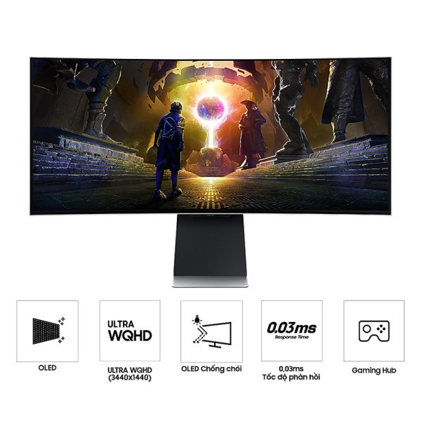 Màn hình Samsung Odyssey G8 LS34DG850SEXXV (34 inch/WQHD/OLED/175Hz/0.03ms/Smart/Cong)