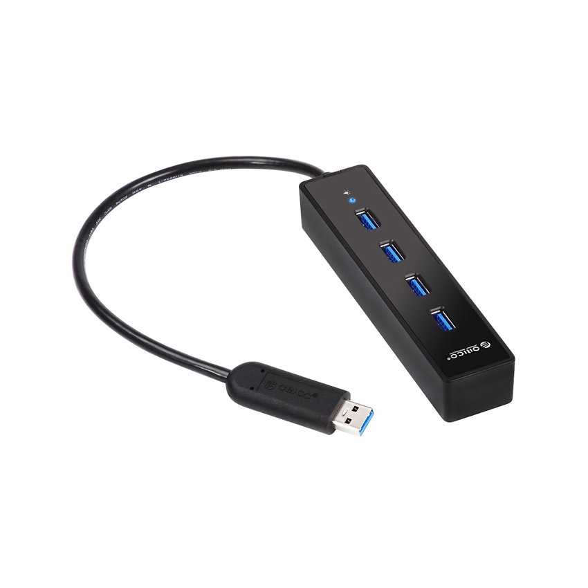 Bộ Chia USB Orico W8PH4 Từ 1 Ra 4 Cổng USB 3.0 Đen