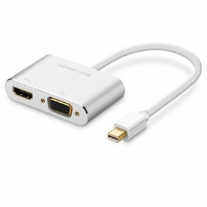 Cáp chuyển đổi từ Mini Displayport sang HDMI + VGA UGreen 20421 màu bạc