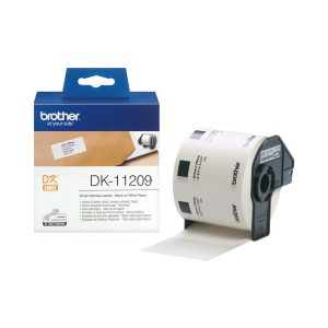 Giấy in nhãn Brother DK11209, 29mm x 62mm , Chữ Đen Nền Trắng