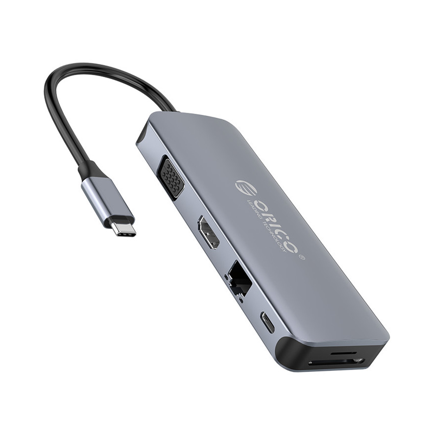 57666_cap_chuyen_doi_11_trong_1_orico_mc_u111p_1-1 Cáp chuyển đổi 11 trong 1 ORICO MC-U111P (Từ TypeC sang PD3.0*1; USB3.0*4 ; TF3.0/SD3.0*1; VGA*1; HDMI*1; LAN*1;Audio*1)