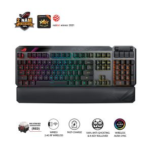 Bàn phím cơ không dây Asus ROG Claymore II (RGB RX optical Red sw)