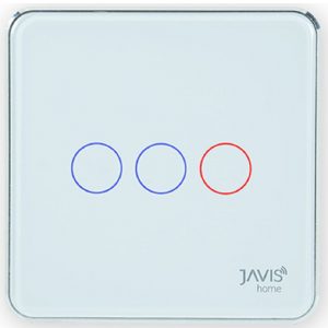 Công tắc JAVIS 3 Gang vuông viền bạc WIFI JS3C-EU-WF
