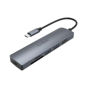 Cáp chuyển đổi 6 trong 1 Orico MC-U601P-GY (Từ cổng TypeC sang HDMI*1, PD3.0*1, USB3.0*2,TF3.0/SD3.0*1)