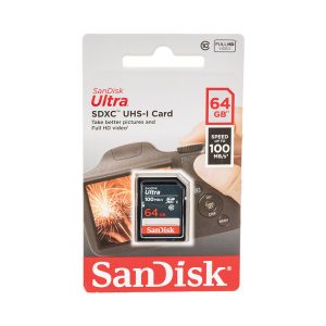 Thẻ Nhớ Sandisk 64GB SDXC Ultra, C10 UHS- 1 Read 100MB/s, SDSDUNR-064G-GN3IN