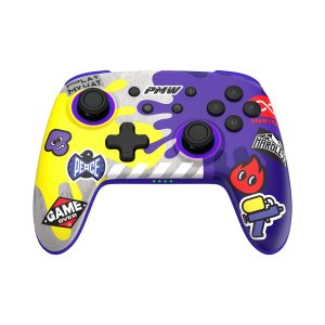 Tay cầm chơi game PMW (IINE) Splatoon 3 cho Nintendo Switch/Switch Lite/Switch OLED ,Màu Tím Pha Vàng (không hỗ trợ NFC)