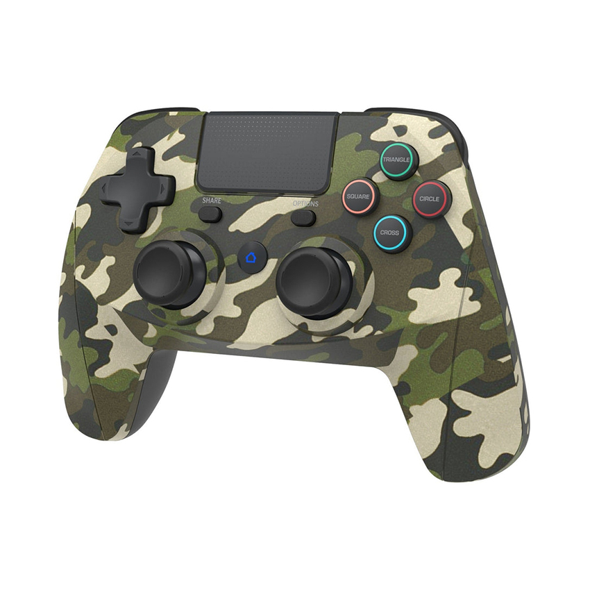 Tay cầm chơi game Playmax Wireless Controller - Cho PS4/PC, Màu Xanh Camo