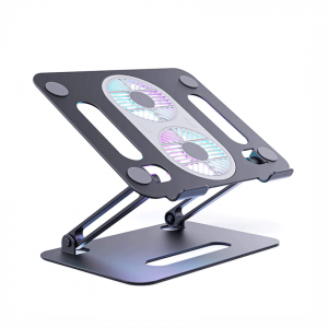 Giá Đỡ LAPTOP MACBOOK iPAD Kiêm Đế Tản Nhiệt Boneruy P43F 11-15.6 inch 2 quạt Led màu Xám