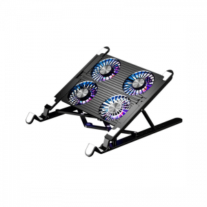 Giá Đỡ LAPTOP MACBOOK iPAD Kiêm Đế Tản Nhiệt Boneruy P44F 11-15.6 inch 4 quạt Led màu Đen