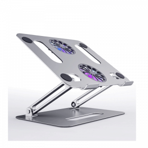 Giá Đỡ LAPTOP MACBOOK iPAD Kiêm Đế Tản Nhiệt Boneruy P43F 11-15.6 inch 2 quạt Led màu Bạc