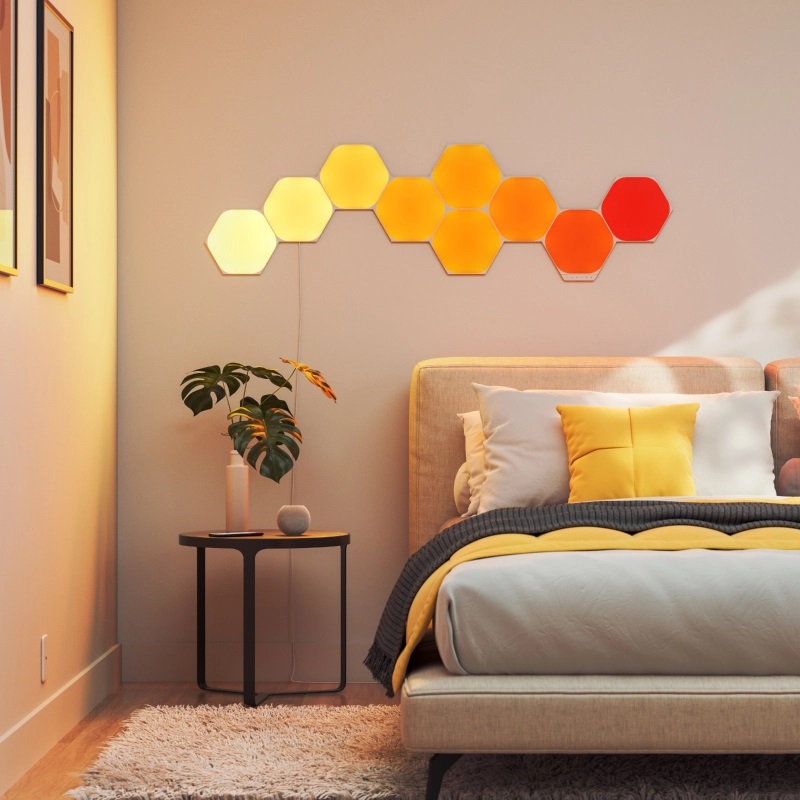 Bộ đèn dán tường thông minh Nanoleaf Hexagon - Hình lục giác - 9 miếng - Màu trắng