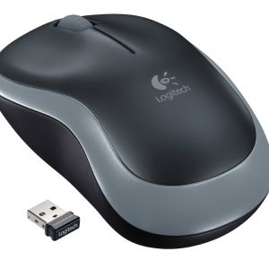 Chuột không dây Logitech M185 Wireless (USB/Xám đen)