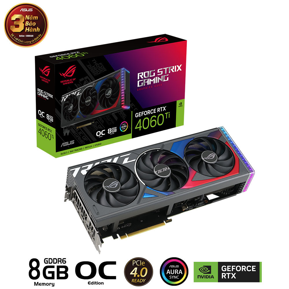 Card màn hình Asus ROG STRIX-RTX 4060 Ti-O8G-GAMING