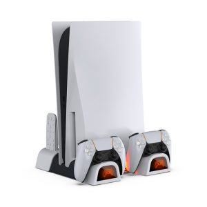 Đế đứng kiêm sạc tản nhiệt cho PS5 DOBE TP5-05100 màu trắng