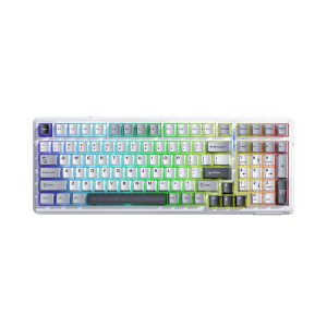 Bàn phím cơ AULA F99 3 mode (Xám trắng/Xám đậm), (3 Mode, Grey wood switch, led RGB)