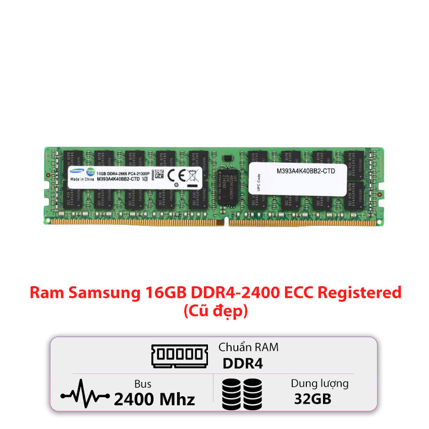 Ram Samsung 16GB DDR4-2400 ECC Registered (Cũ đẹp)