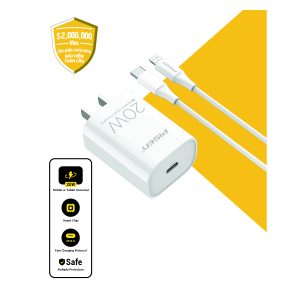 Củ sạc PISEN QUICK-Mr White USB-C 20W(Lightning )