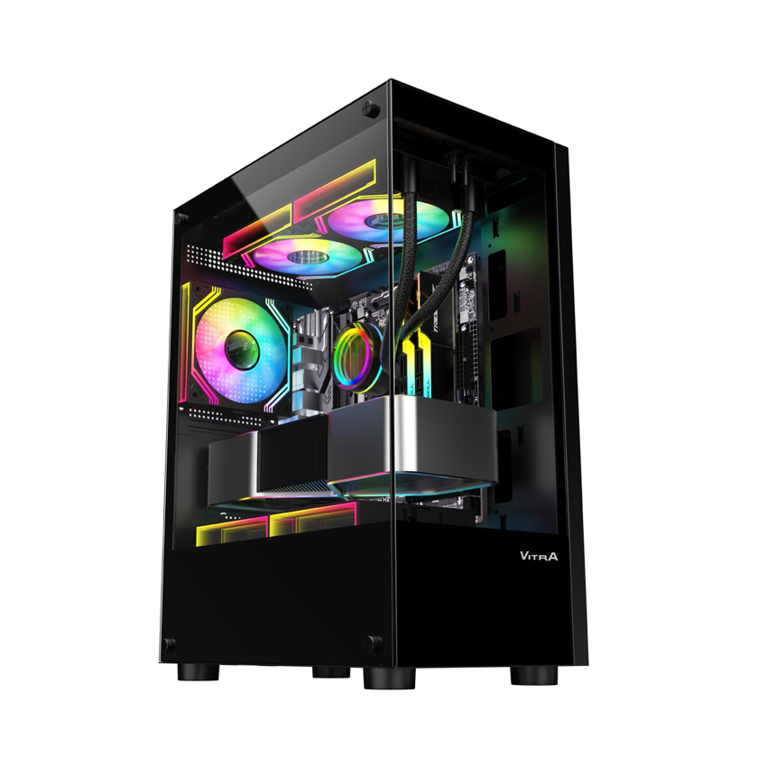 Vỏ Case VITRA ATLANTIS X6 3Fan RGB Black (MATX/Màu Đen/Rad 240)