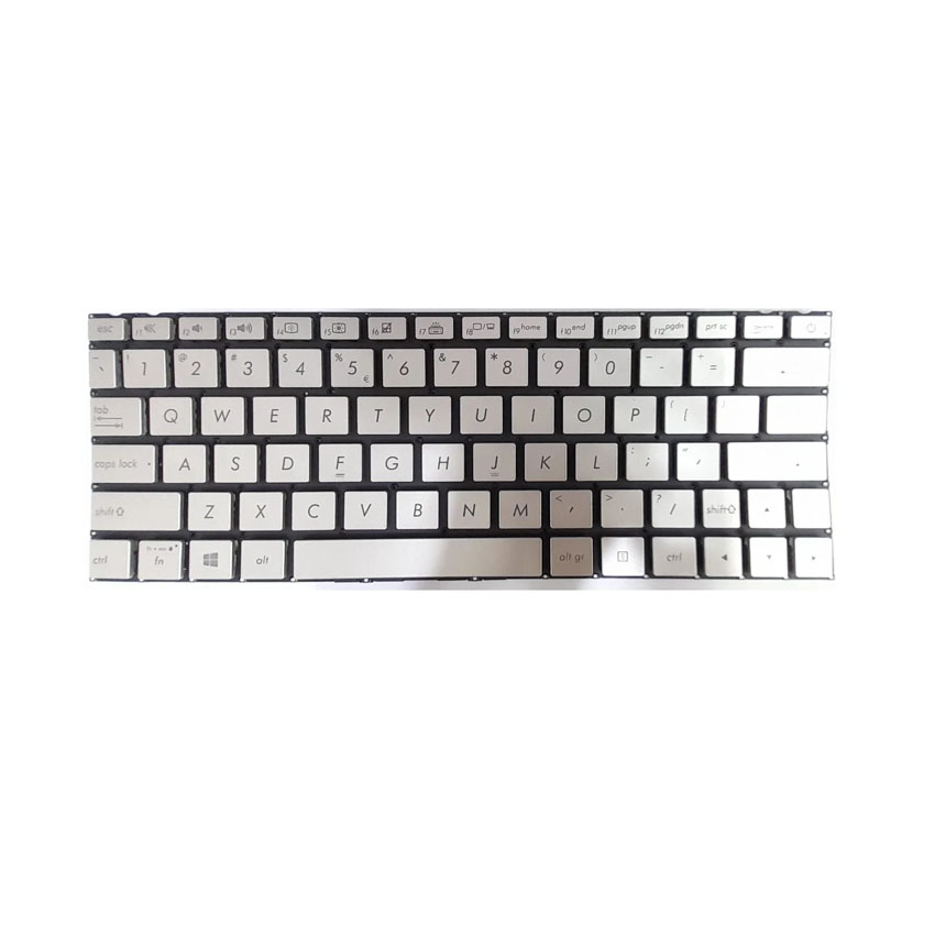 Bàn Phím Laptop Asus Zenbook Q408 SN5024B US Phím Bạc, Chữ Đen, Đèn, Không Khung, Nút Nguồn