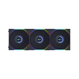 Fan LIAN LI TL120 LCD Triple pack black reverse  - 12RTLLCD3B (Màn hình LCD/Led vô cực/đảo chiều)