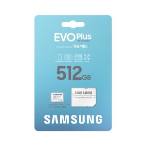 Thẻ nhớ MicroSD Samsung EVO PLUS 512GB Class10, U3, V30, A2 - Kèm Adapter (160 MB/s)