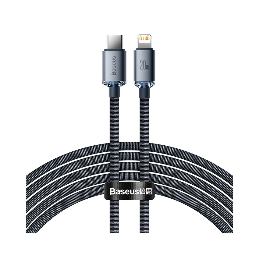 Cáp Baseus Crystal Shine Type-C to Lightning 2M Black