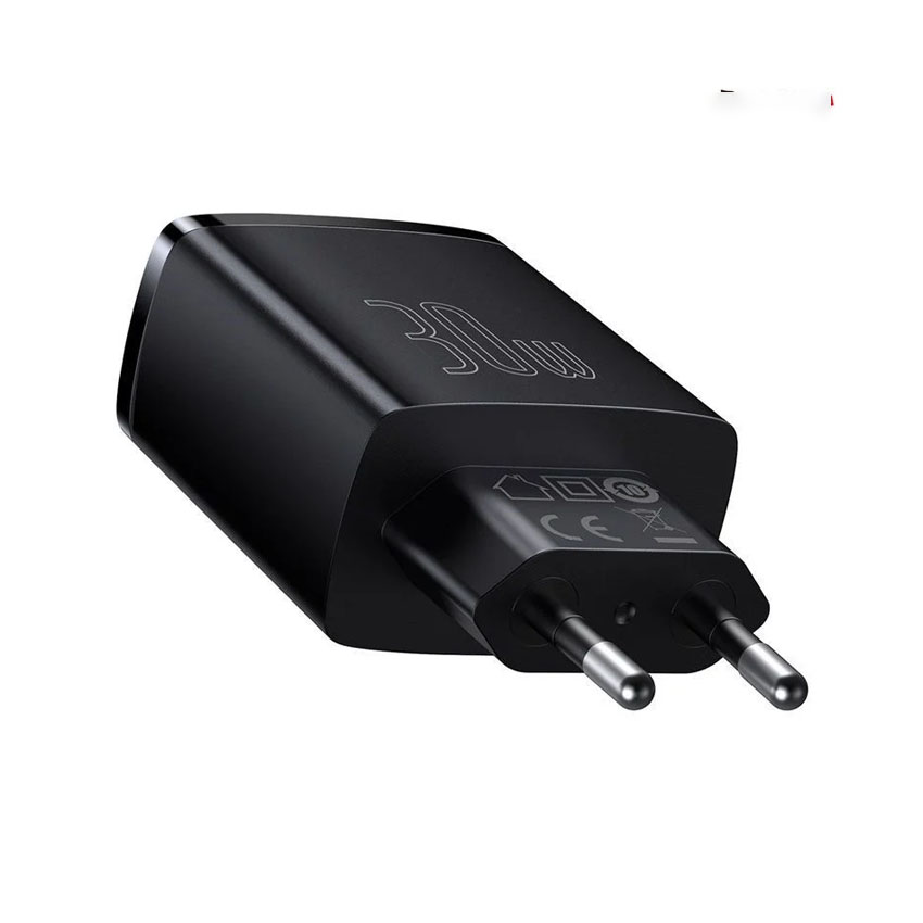 Củ Sạc Baseus Compact Quick Charger 2U+C 30W EU Black