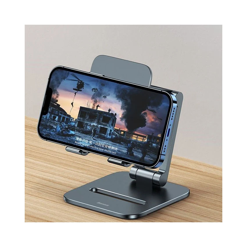 84041_gia_do_mtb_baseus_desktop_biaxial_foldable_mau_xam_hop_kim_nhom__1_ Giá đỡ MTB Baseus Desktop Biaxial Foldable Màu Xám - Hợp Kim Nhôm (LUSZ000113)