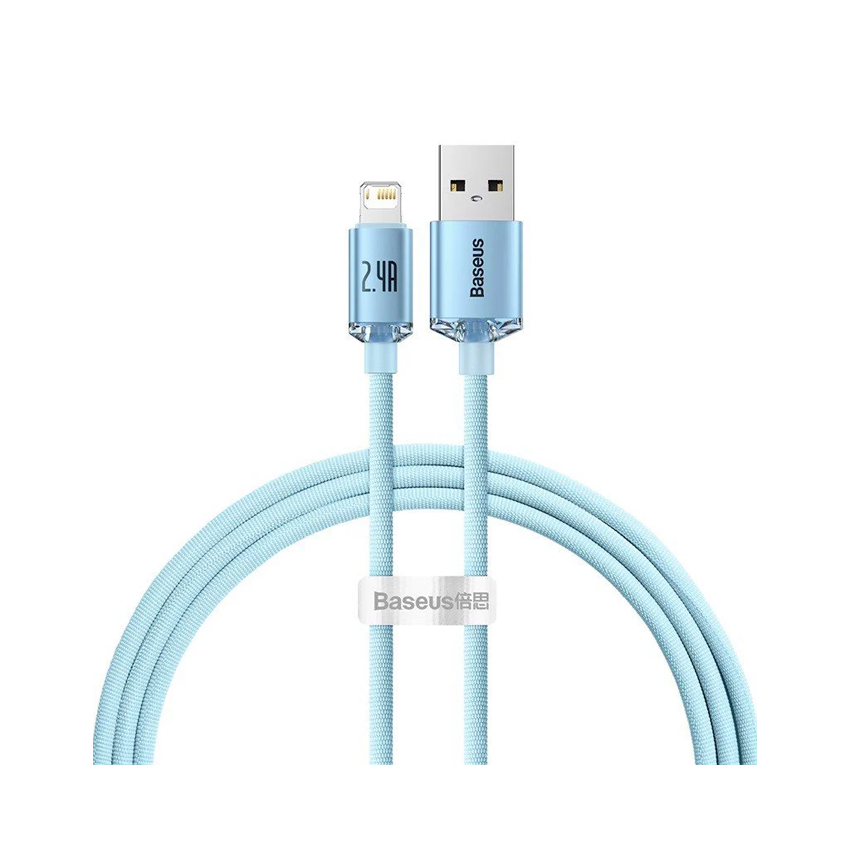 84509_cap_baseus_crystal_shine_series_fast_charging_data_cable_usb_to_ip_2_4a_2m_blue Cáp Baseus Crystal Shine Series Fast Charging Data Cable USB to iP 2.4A 2m Blue